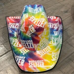 Bud Light Seltzer Cowboy Hat Beer Box Cardboard Tie Dye One Size Fits Most NEW